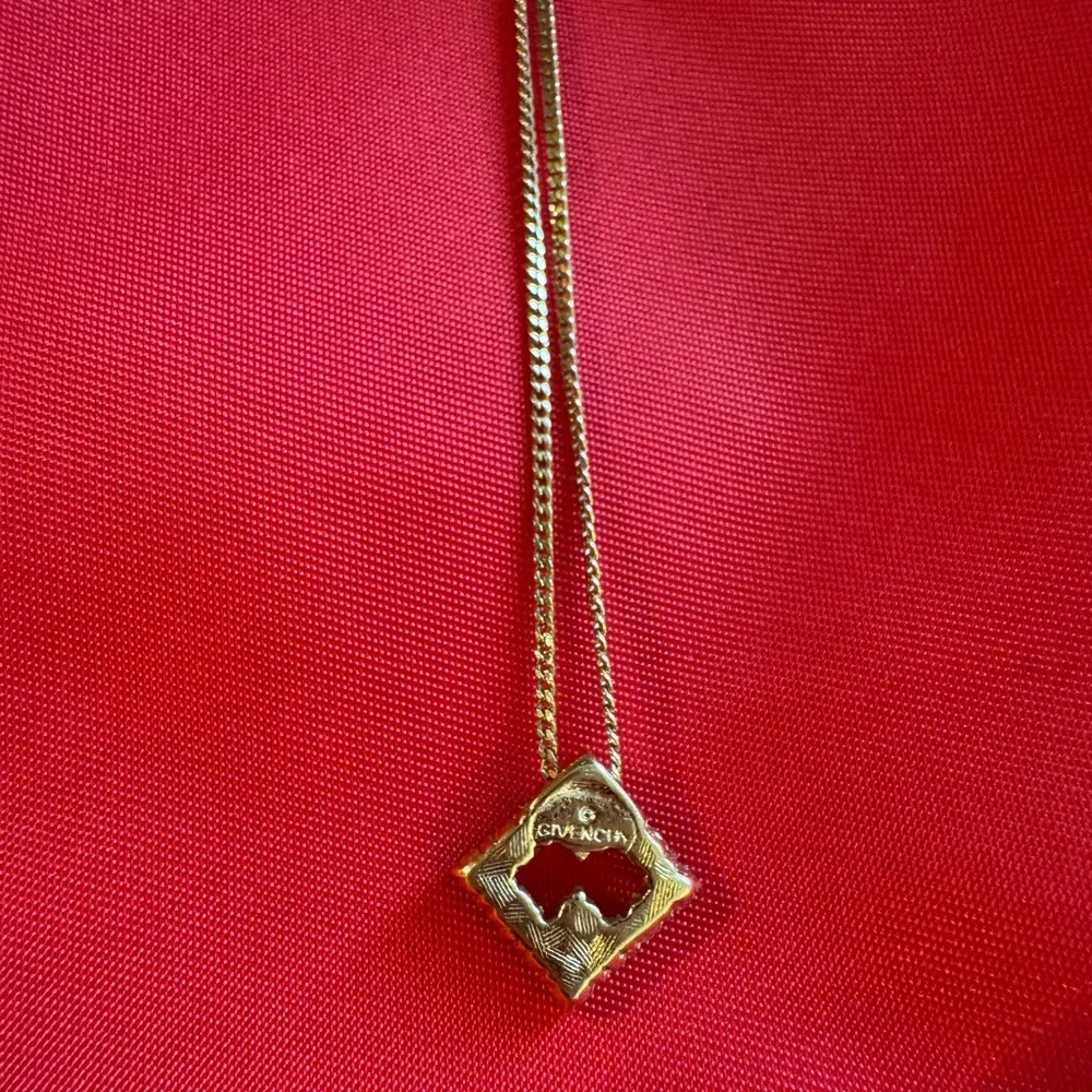 Givenchy Gold Plated Pendant Necklace with Rhinestones - Picture 3 of 6